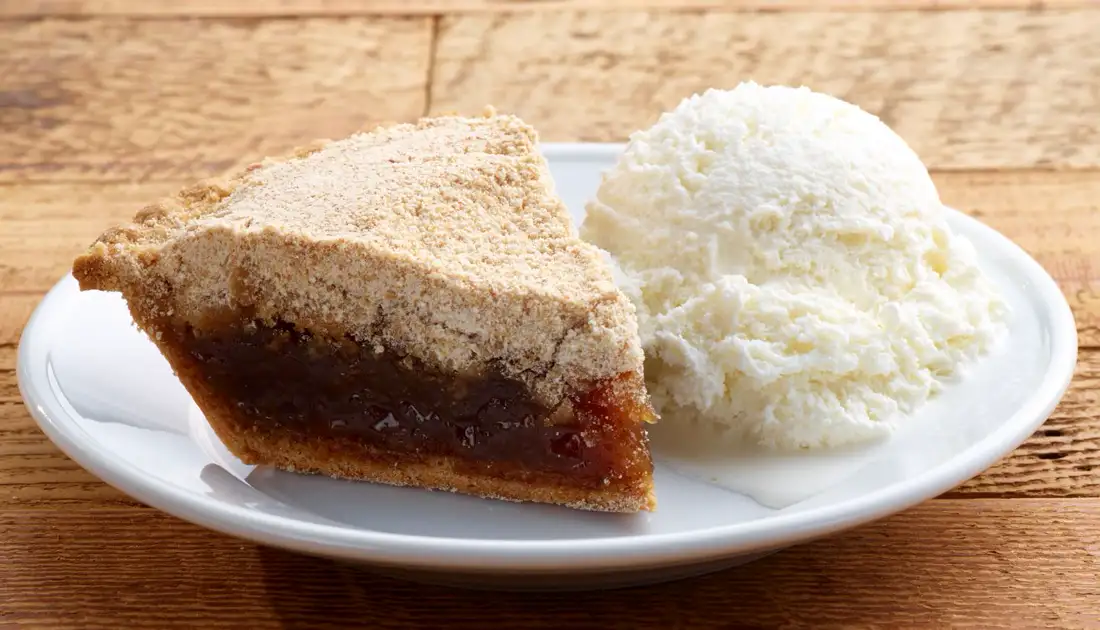 A slice of shoofly pie from Good N Plenty Restaurant in Lancaster County, Pennsylvania